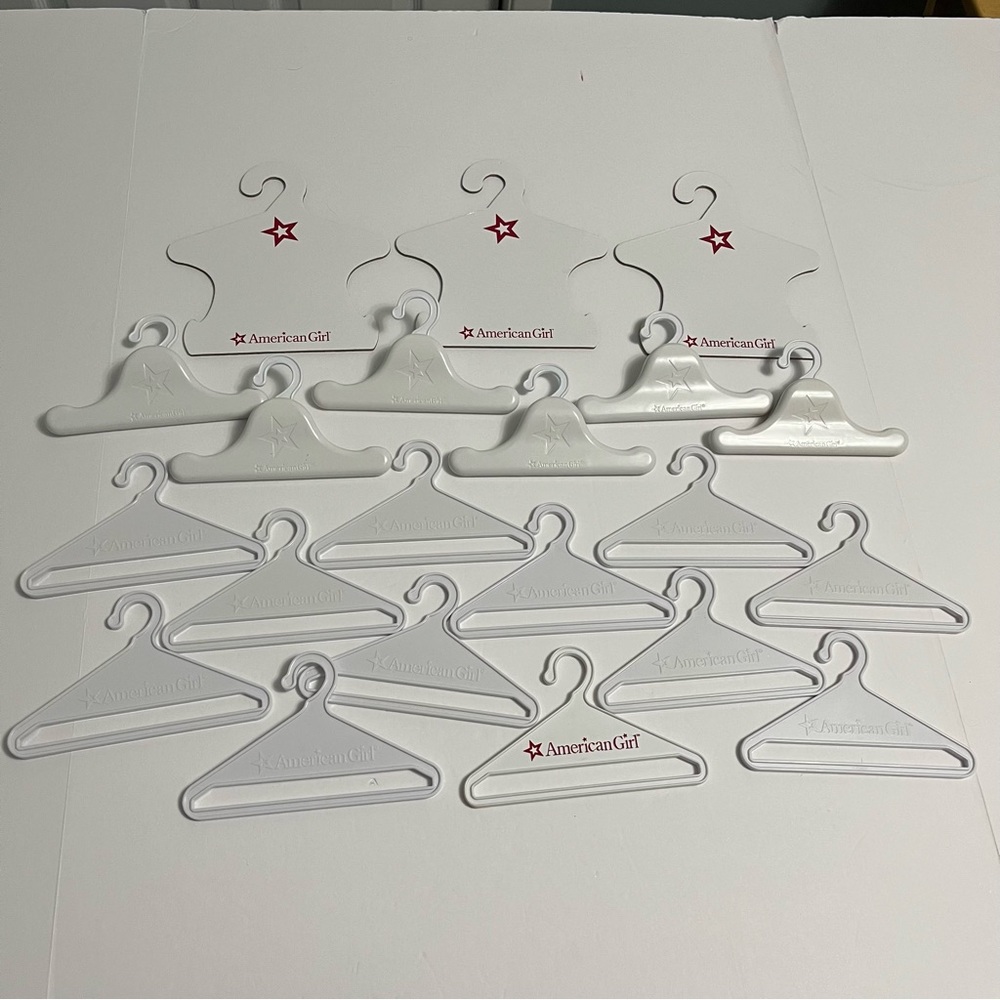 AMERICAN GIRL BRAND 18” doll hangers lot of 21 fits any 18” doll clothes